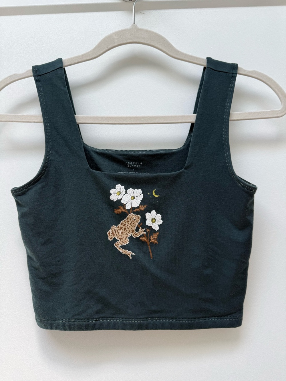 Purusha People Moonlit Marsh Square Top | Frog | Size Small